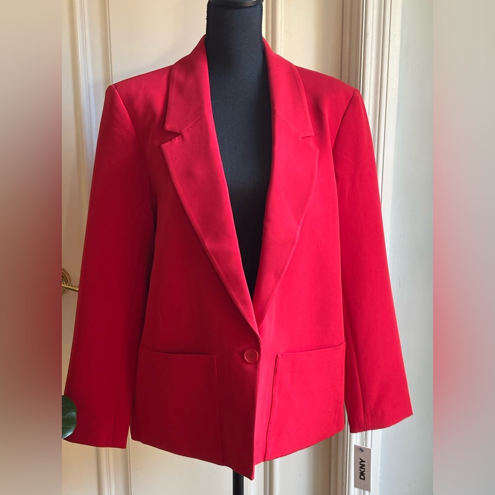 DKNY Vibrant Red Suit Jacket